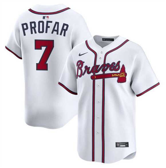 Men%27s Atlanta Braves #7 Jurickson Profar White 2025 Home Limited Stitched Jersey Dzhi->baltimore orioles->MLB Jersey