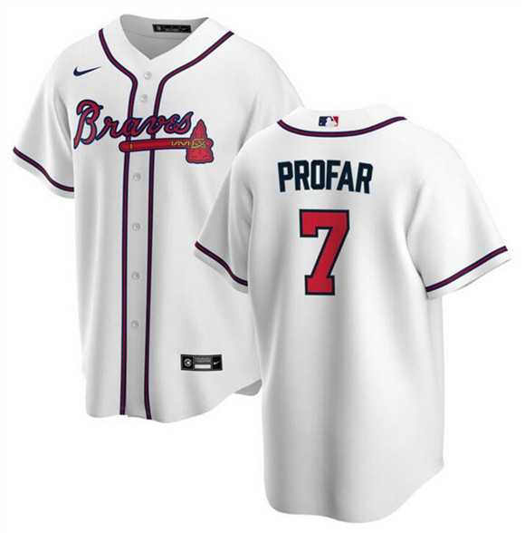 Men%27s Atlanta Braves #7 Jurickson Profar White 2025 Cool Base Stitched Jersey Dzhi->atlanta braves->MLB Jersey