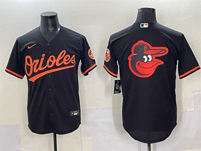 Men%27s Baltimore Orioles Black Team Big Logo Cool Base Stitched Jersey->chicago white sox->MLB Jersey