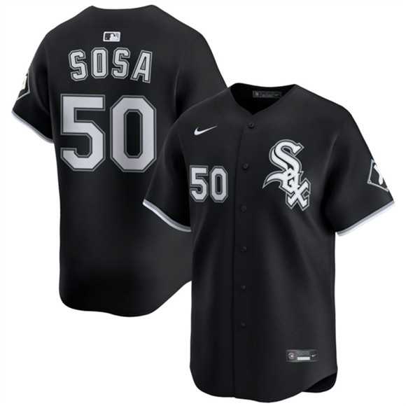 Men%27s Chicago White Sox #50 Lenyn Sosa Black 2025 Alternate Limited Stitched Jersey Dzhi->chicago white sox->MLB Jersey