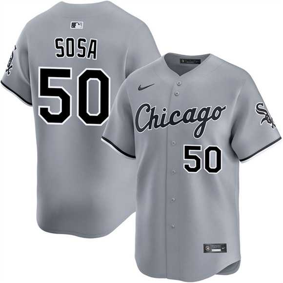 Men%27s Chicago White Sox #50 Lenyn Sosa Gray 2025 Limited Stitched Jersey Dzhi->chicago white sox->MLB Jersey