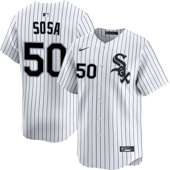 Men%27s Chicago White Sox #50 Lenyn Sosa White 2025 Home Limited Stitched Jersey Dzhi->houston astros->MLB Jersey