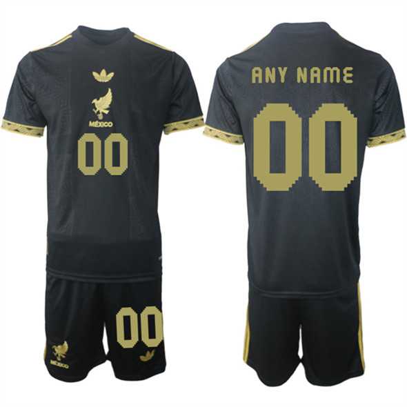 Men%27s Mexico Custom Black Gold 25-26 Soccer Jersey Suit->->Custom Jersey
