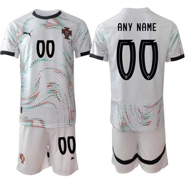 Men%27s Portugal Team Custom 2025 White Away Soccer Jersey Suit->->Custom Jersey