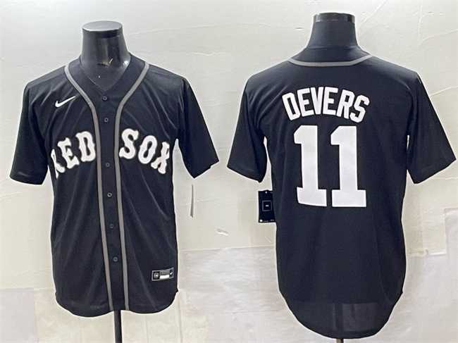 Men%27s Boston Red Sox #11 Rafael Devers Black Lights Out Limited Stitched Jersey->chicago cubs->MLB Jersey