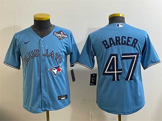 Youth Toronto Blue Jays #47 Addison Barger Blue 2025 World Series Cool Base Stitched Jersey->mlb youth jerseys->MLB Jersey