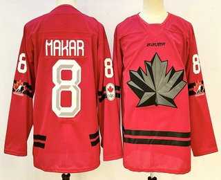 Mens Canada Hockey #8 Cale Makar Red Stitched Jersey->olympics canada jerseys->NHL Jersey
