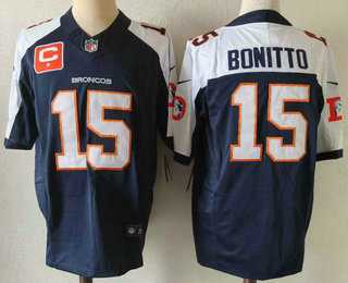 Men%27s Denver Broncos #15 Nik Bonitto Navy Blue C Patch Thanksgiving FUSE Vapor Jersey->nfl just don shorts->NFL Jersey