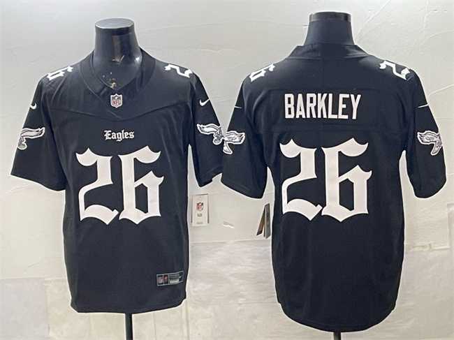 Men%27s Philadelphia Eagles #26 Saquon Barkley Black 2025 F.U.S.E. %27Gothic Philly Edition%27 Vapor Limited Stitched Jersey Dzhi->seattle seahawks->NFL Jersey