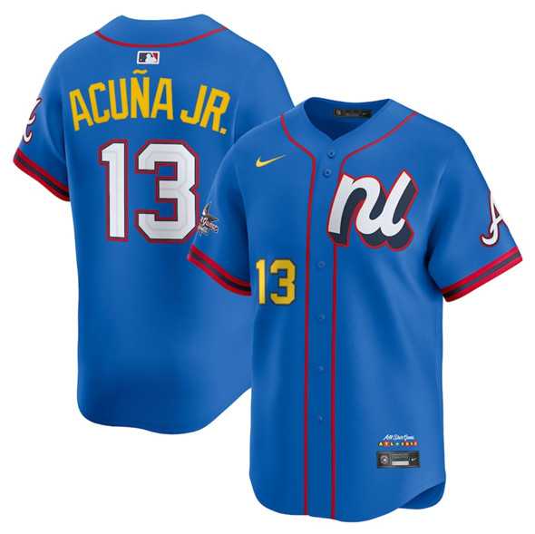 Mens National League #13 Ronald Acuna Jr. Blue 2025 All-Star Edition Limited Stitched Baseball Jersey->2025 mlb all-star->MLB Jersey