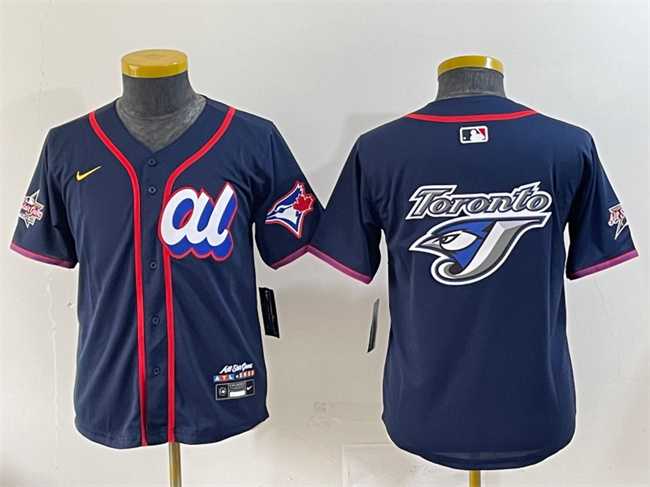 Womens American League Toronto Blue Jays Team Big Logo Navy 2025 All-Star Edition Limited Stitched Baseball Jersey(Run Small)->2025 mlb all-star->MLB Jersey