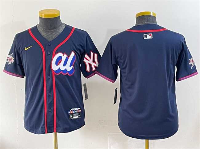 Womens American League New York Yankees Blank Navy 2025 All-Star Edition Limited Stitched Baseball Jersey(Run Small)->2025 mlb all-star->MLB Jersey