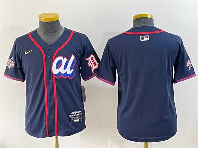 Womens American League Detroit Tigers Blank Navy 2025 All-Star Edition Limited Stitched Baseball Jersey(Run Small)->2025 mlb all-star->MLB Jersey