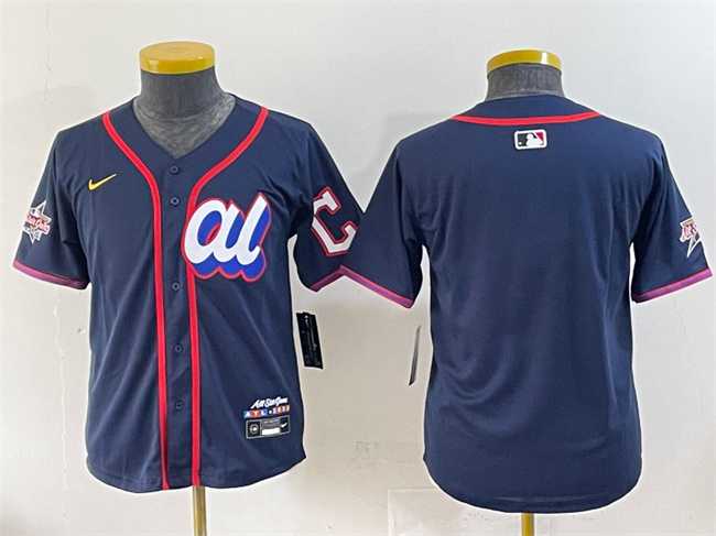 Womens American League Cleveland Guardians Blank Navy 2025 All-Star Edition Limited Stitched Baseball Jersey(Run Small)->2025 mlb all-star->MLB Jersey