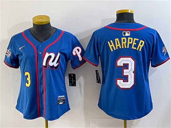 Youth National League #3 Bryce Harper Blue 2025 All-Star Edition Limited Stitched Baseball Jersey->2025 mlb all-star->MLB Jersey