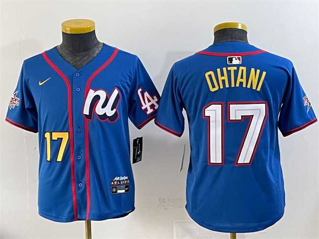 Youth National League #17 Shohei Ohtani Blue 2025 All-Star Edition Limited Stitched Baseball Jersey->2025 mlb all-star->MLB Jersey
