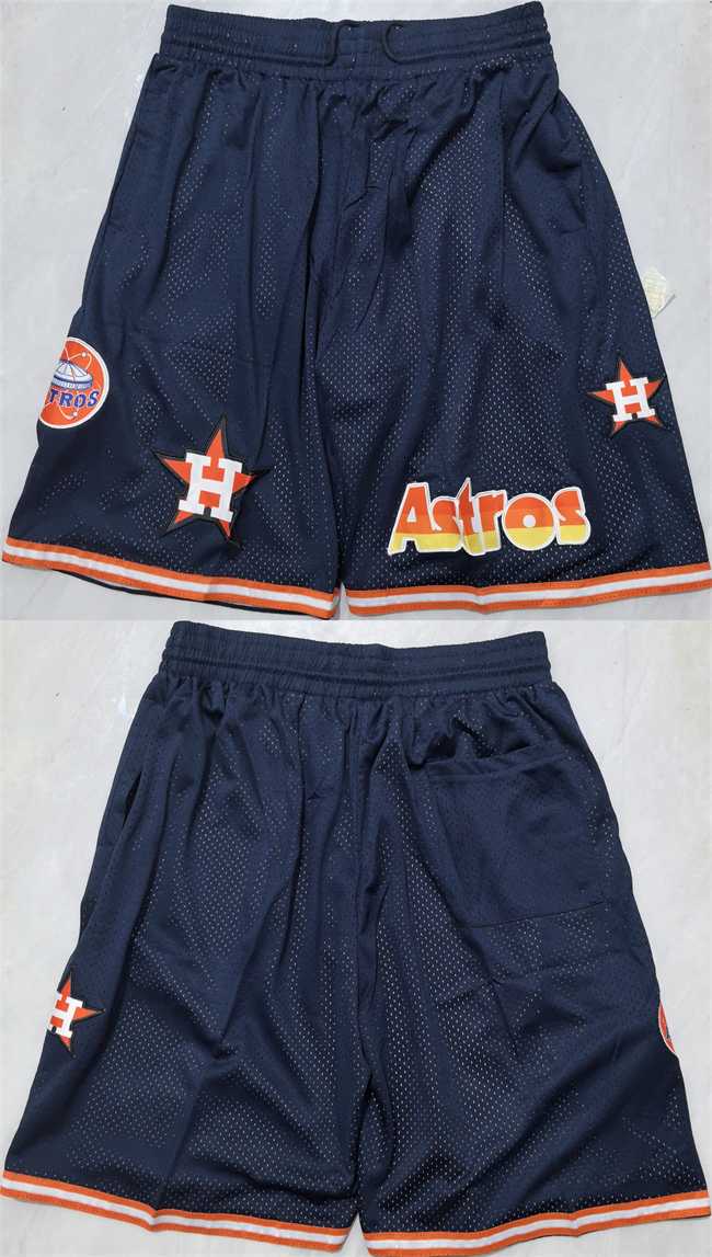 Mens Houston Astros Navy Shorts(Run Small)->mlb shorts->MLB Jersey