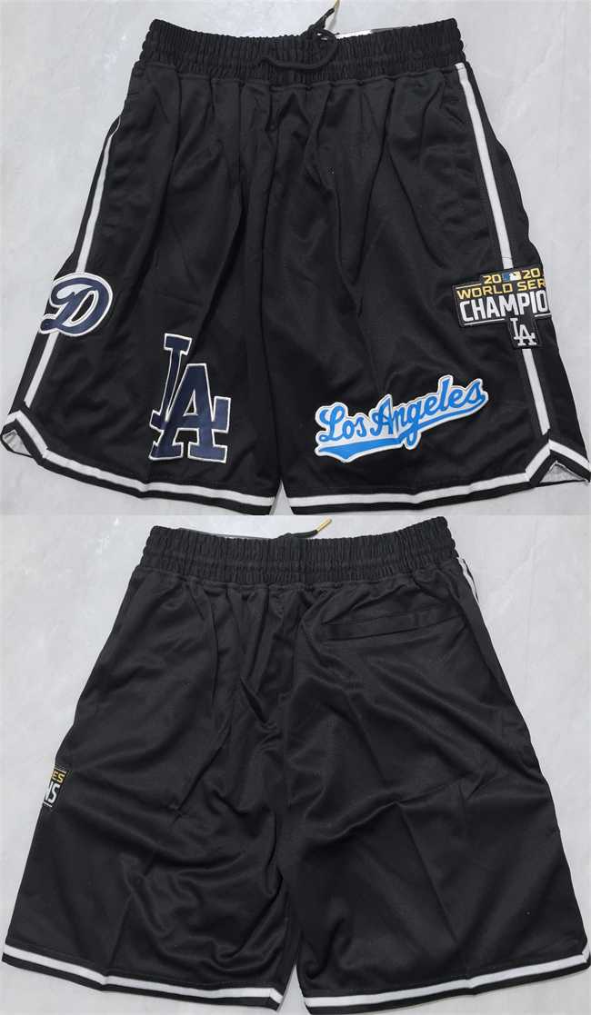 Mens Los Angeles Dodgers Black Shorts (Run Small)->mlb shorts->MLB Jersey
