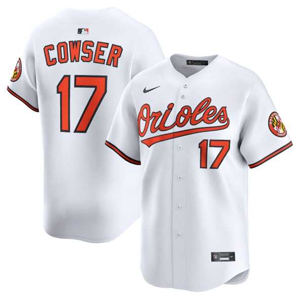 Men%27s Baltimore Orioles #17 Colton Cowser White 2025 Home Limited Stitched Baseball Jersey Dzhi->boston red sox->MLB Jersey