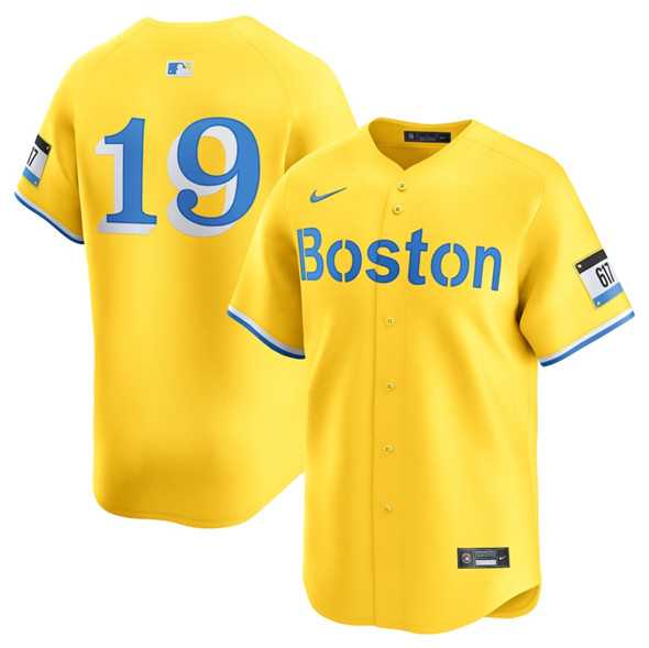 Mens Boston Red Sox #19 Roman Anthony Gold City Connect Stitched Baseball Jersey Dzhi->boston red sox->MLB Jersey