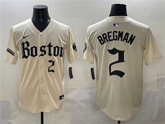 Mens Boston Red Sox #2 Alex Bregman Cream Gothic Vapor Limited Stitched Baseball Jersey->boston red sox->MLB Jersey