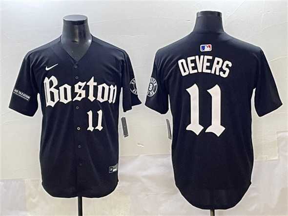 Mens Boston Red Sox #11 Rafael Devers Black Gothic Vapor Limited Stitched Baseball Jersey->boston red sox->MLB Jersey