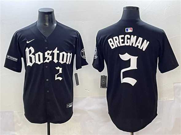Mens Boston Red Sox #2 Alex Bregman Black Gothic Vapor Limited Stitched Baseball Jersey->boston red sox->MLB Jersey