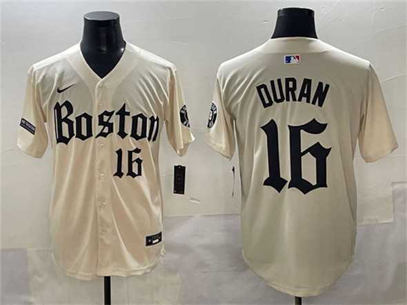 Mens Boston Red Sox #16 Jarren Duran Cream Gothic Vapor Limited Stitched Baseball Jersey->boston red sox->MLB Jersey