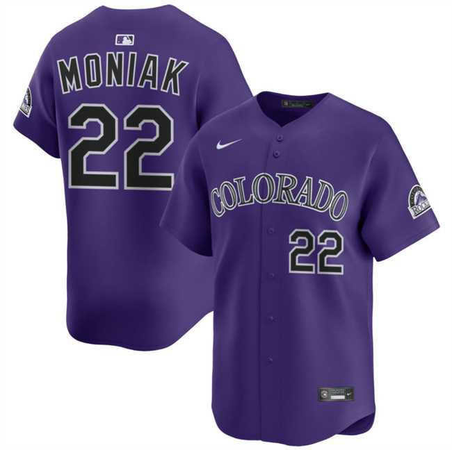Men%27s Colorado Rockies #22 Mickey Moniak Purple Limited Stitched Baseball Jersey Dzhi->detroit tigers->MLB Jersey