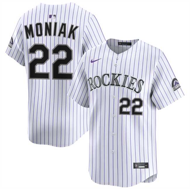 Men%27s Colorado Rockies #22 Mickey Moniak White Home Limited Stitched Baseball Jersey Dzhi->detroit tigers->MLB Jersey