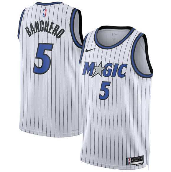 Men%27s Orlando Magic #5 Paolo Banchero White 2025 Association Edition Stitched Jersey Dzhi->orlando magic->NBA Jersey
