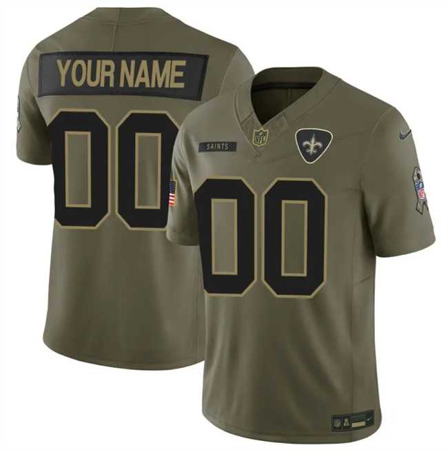 Men%27s New Orleans Saints Active Player Custom Olive 2025 F.U.S.E. Salute to Service Limited Stitched Football Jersey->customized nfl jersey->Custom Jersey