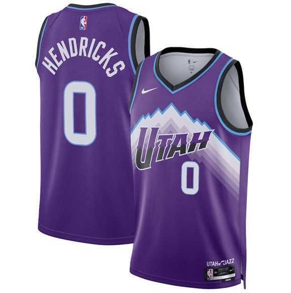 Men%27s Utah Jazz #0 Taylor Hendricks Purple 2025 Icon Edition Stitched Jersey Dzhi->orlando magic->NBA Jersey