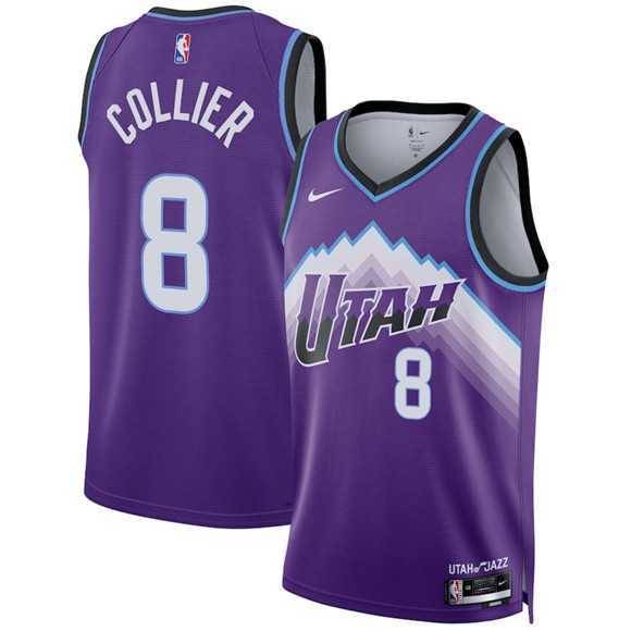 Men%27s Utah Jazz #8 Isaiah Collier Purple 2025 Icon Edition Stitched Jersey Dzhi->utah jazz->NBA Jersey