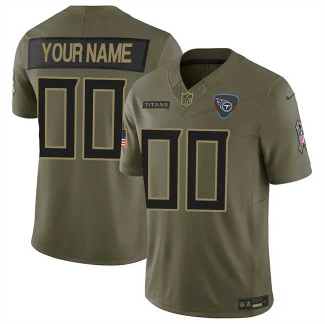 Men%27s Tennessee Titans Active Player Custom Olive 2025 F.U.S.E. Salute to Service Limited Stitched Football Jersey->customized nba jersey->Custom Jersey