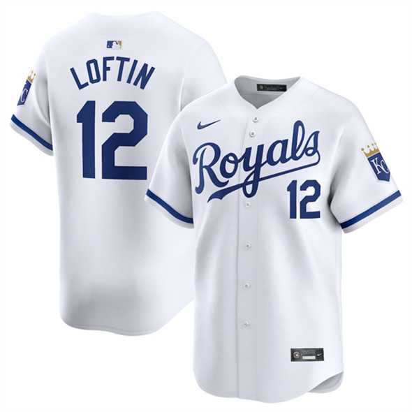 Men%27s Kansas City Royals #12 Nick Loftin White 2024 Home Limited Stitched Baseball Jersey Dzhi->kansas city royals->MLB Jersey