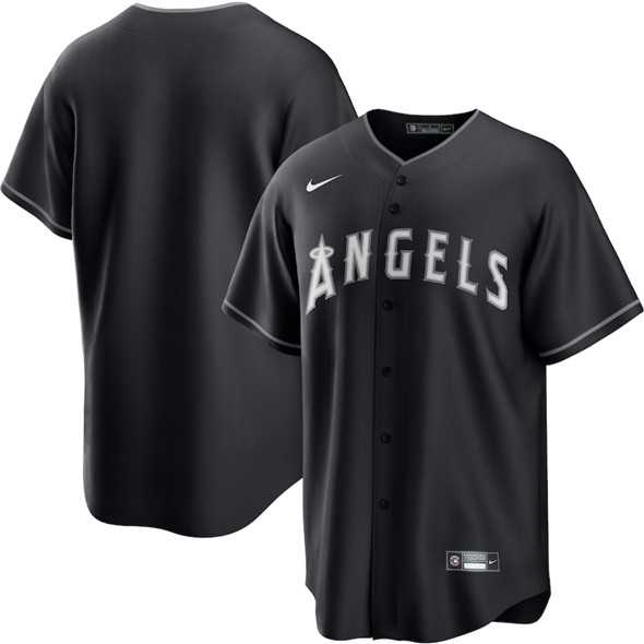Men%27s Los Angeles Angels Blank Black Lights Out Limited Stitched Baseball Jersey Dzhi->los angeles dodgers->MLB Jersey