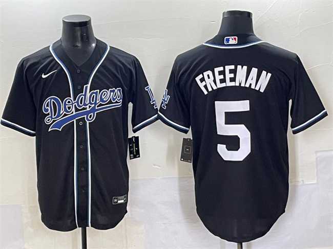 Men%27s Los Angeles Dodgers #5 Freddie Freeman Black Fashion Stitched Baseball Jersey->los angeles dodgers->MLB Jersey