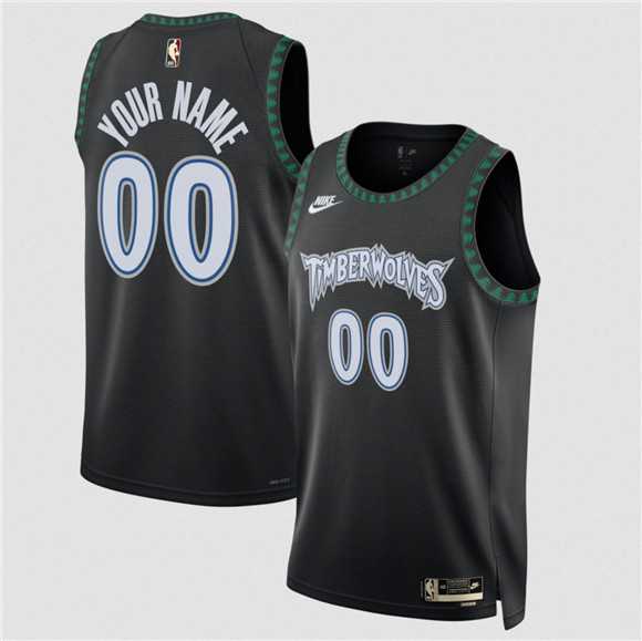 Men%27s Minnesota Timberwolves Active Player Custom Black 2025 Classic Edition Stitched Jersey->customized nba jersey->Custom Jersey