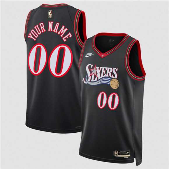 Men%27s Philadelphia 76ers Active Player Custom Black 2025 Classic Edition Stitched Jersey->houston astros->MLB Jersey