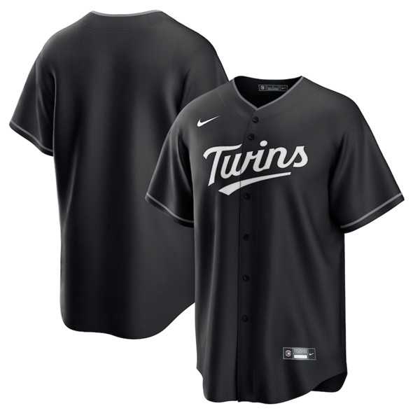 Men%27s Minnesota Twins Blank Black Lights Out Limited Stitched Baseball Jersey Dzhi->new york mets->MLB Jersey