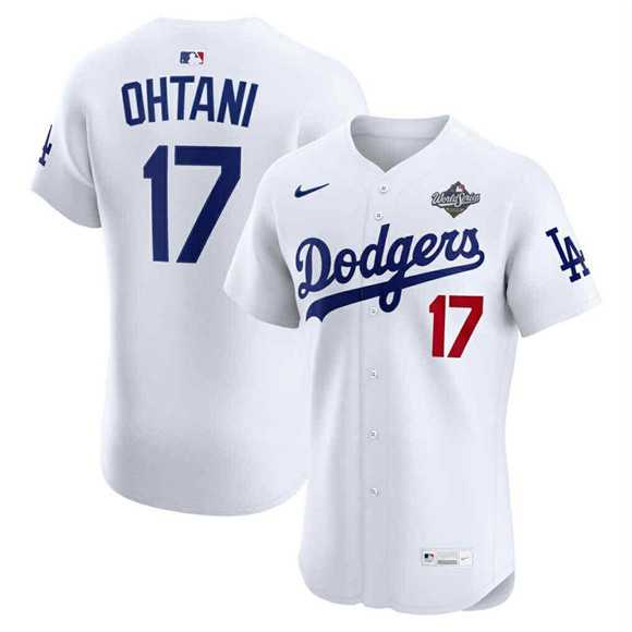 Men%27s Los Angeles Dodgers #17 Shohei Ohtani White 2025 World Series Cool Base Sttiched Jersey Dzhi->los angeles dodgers->MLB Jersey