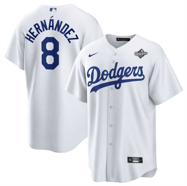 Men%27s Los Angeles Dodgers #8 Enrique Hernandez White 2025 World Series Home Cool Base Stitched Jersey Dzhi->los angeles dodgers->MLB Jersey
