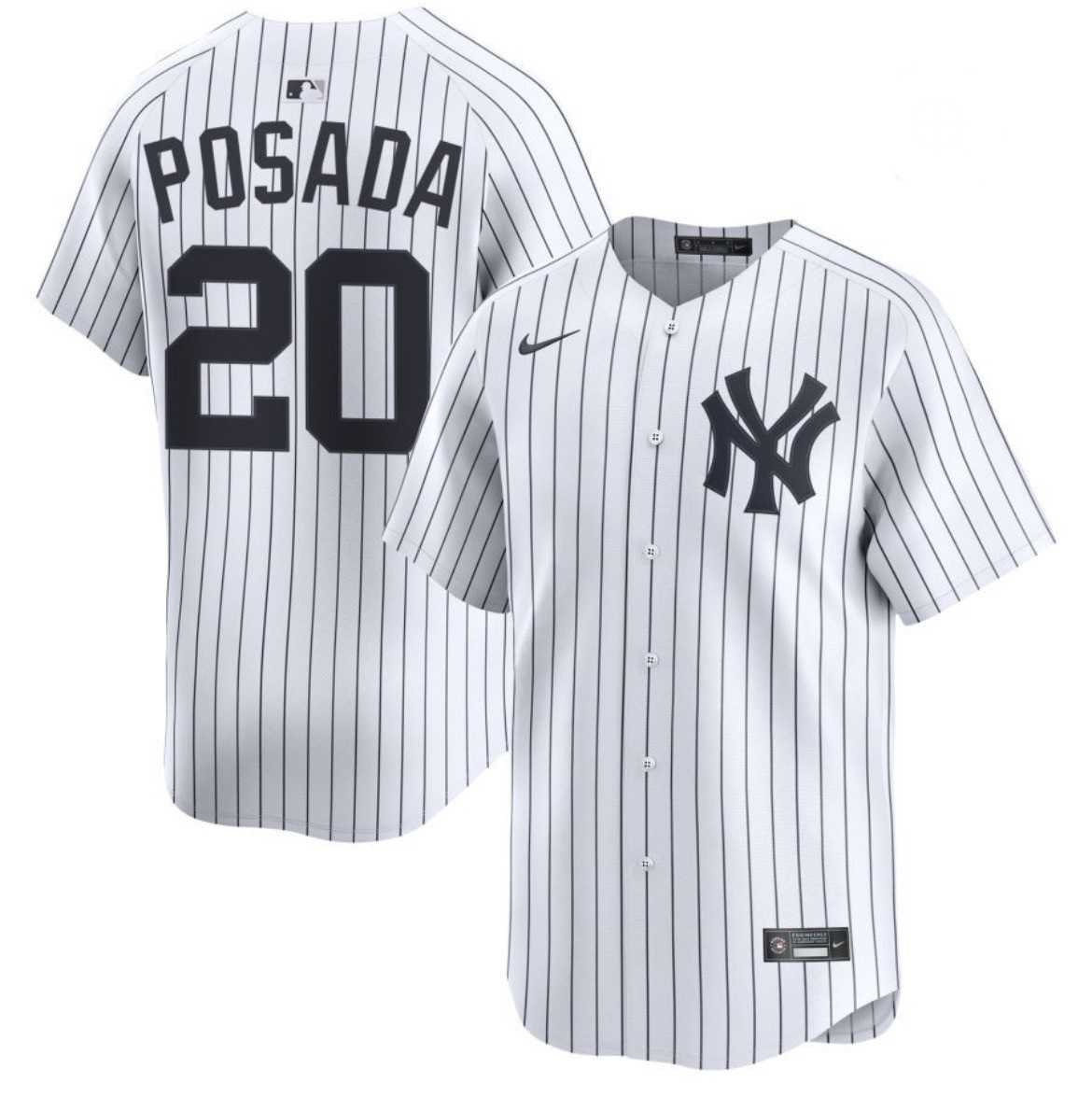 Men%27s New York Yankees #20 Jorge Posada White Cool Base Stitched Baseball Jersey Dzhi->new york yankees->MLB Jersey