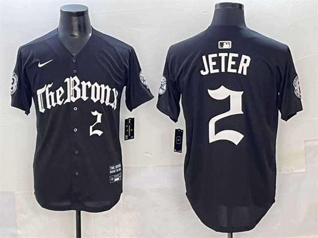 Men%27s New York Yankees #2 Derek Jeter Black %27Gothic Legacy Edition%27 Vapor Premier Limited Stitched Baseball Jersey->new york yankees->MLB Jersey