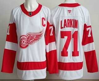 Men%27s Detroit Red Wings #71 Dylan Larkin White Authentic Jersey->edmonton oilers->NHL Jersey