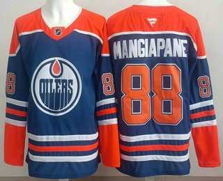 Men%27s Edmonton Oilers #88 Andrew Mangiapane Blue Authentic Jersey->montreal canadiens->NHL Jersey