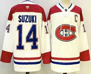 Men%27s Montreal Canadiens #14 Nick Suzuki White Authentic Jersey->montreal canadiens->NHL Jersey