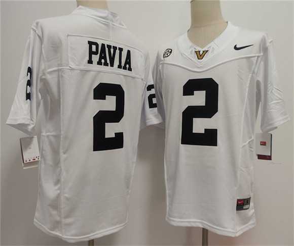Mens Vanderbilt Commodores #2 Diego Pavia White 2024 F.U.S.E. Vapor Limited Stitched Football Jersey->vanderbilt commodores->NCAA Jersey