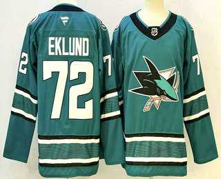 Men%27s San Jose Sharks #72 William Eklund Teal Authentic Jersey->tampa bay lightning->NHL Jersey